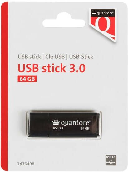 Quantore USB-stick 64GB 3.0 zwart