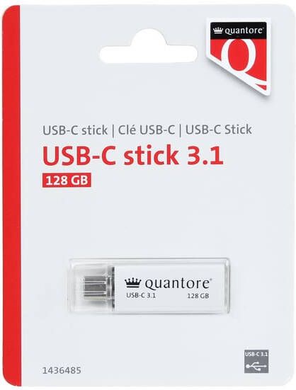 Quantore USB-stick USB-C 128GB 3.1 zilver