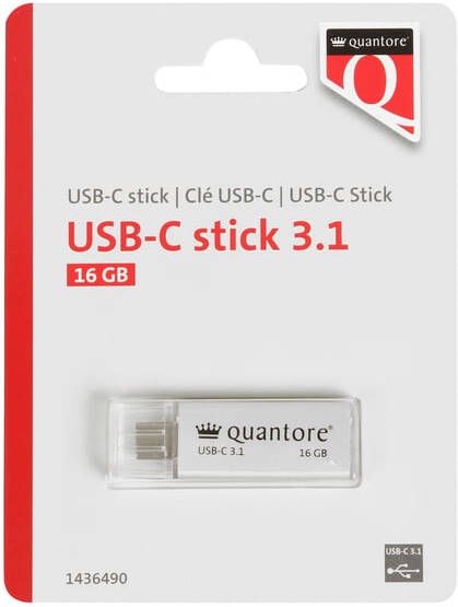 Quantore USB-stick USB-C 16GB 3.1 zilver