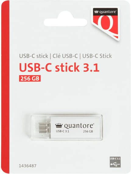 Quantore USB-stick USB-C 256GB 3.1 zilver