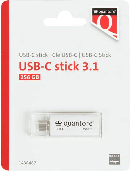 Quantore USB-stick USB-C 256GB 3.1 zilver
