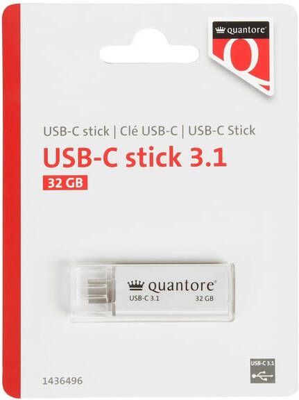 Quantore USB-stick USB-C 32GB 3.1 zilver
