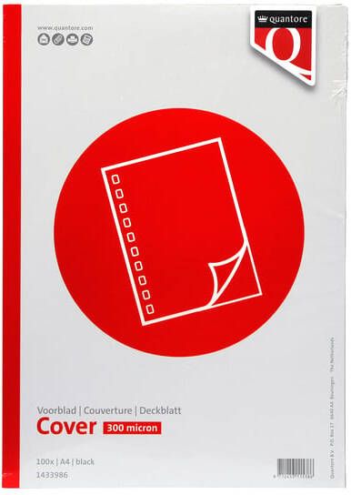 Quantore Voorblad A4 PP 300 micron zwart 100 stuks