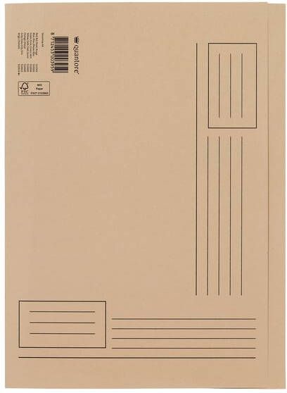Quantore Vouwmap A4 ongelijke zijde 250gr beige