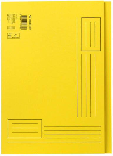 Quantore Vouwmap A4 ongelijke zijde 250gr geel