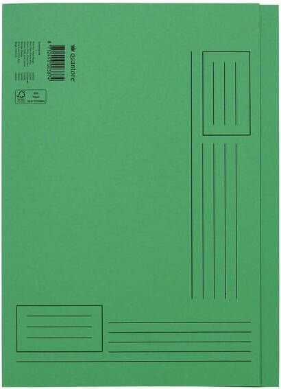 Quantore Vouwmap A4 ongelijke zijde 250gr groen