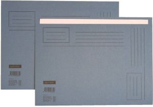 Quantore Vouwmap Folio ongelijke zijde 230gr blauw