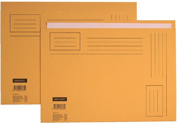 Quantore Vouwmap Folio ongelijke zijde 230gr geel
