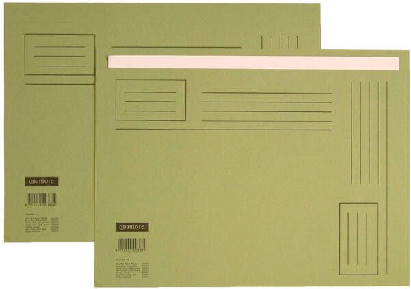 Quantore Vouwmap Folio ongelijke zijde 230gr groen