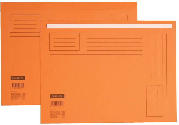 Quantore Vouwmap Folio ongelijke zijde 230gr oranje