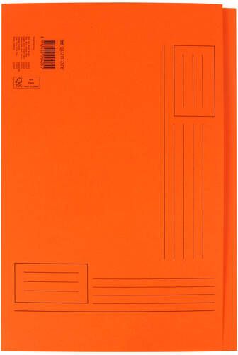 Quantore Vouwmap Folio ongelijke zijde 230gr oranje