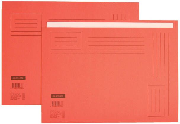 Quantore Vouwmap Folio ongelijke zijde 230gr rood