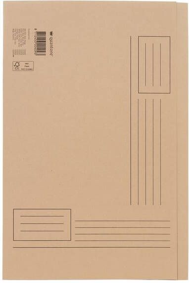 Quantore Vouwmap Folio ongelijke zijde 250gr beige