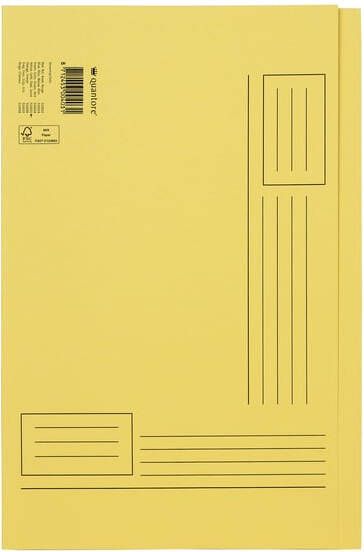Quantore Vouwmap Folio ongelijke zijde 230gr geel