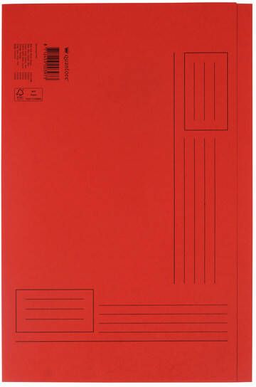 Quantore Vouwmap Folio ongelijke zijde 250gr rood