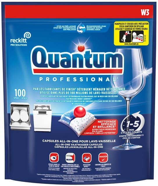 Quantum Professional Vaatwastabletten Quantum Pro All-in-one 100 caps