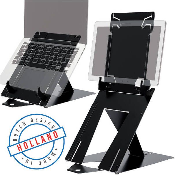 R-Go Tools R-Go Riser Duo Tablet en Laptopstandaard verstelbaar zwart (RGORIDUOBL)
