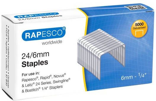 Atlanta Rapesco 24 6mm (22 6) Verzinkt Staples (doos 5000)