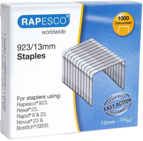 Atlanta Rapesco 923 13mm (23 Type) Verzinkt Staples (doos 1000)