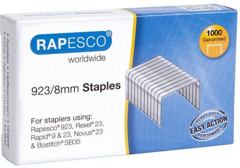 Rapesco 923 8mm (23 Type) Verzinkt Staples (doos 1000)