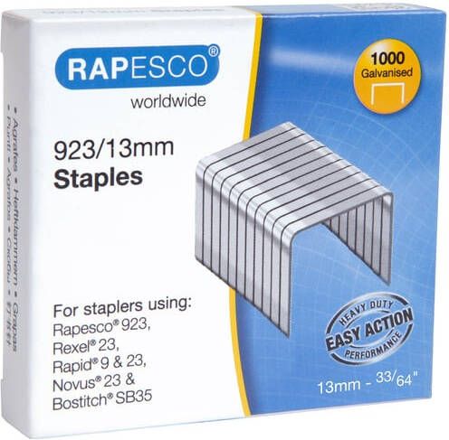 Atlanta Rapesco 923 13mm (23 Type) Verzinkt Staples (doos 1000)