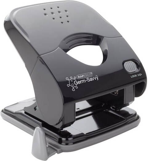 Rapesco Perforator Germ-Savvy Less Effort Eco X5-40ps antibacterieel 2-gaats zwart