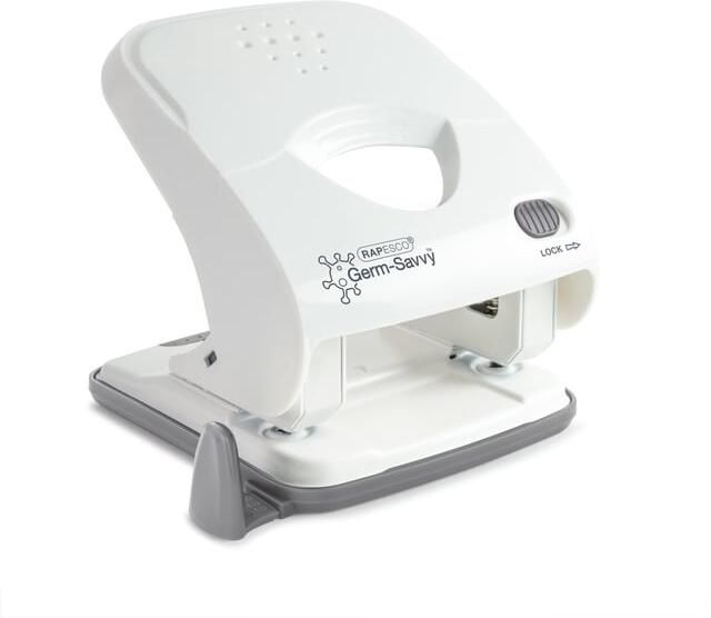 Rapesco Perforator Germ-Savvy Less Effort Eco X5-40ps antibacterieel 2-gaats wit