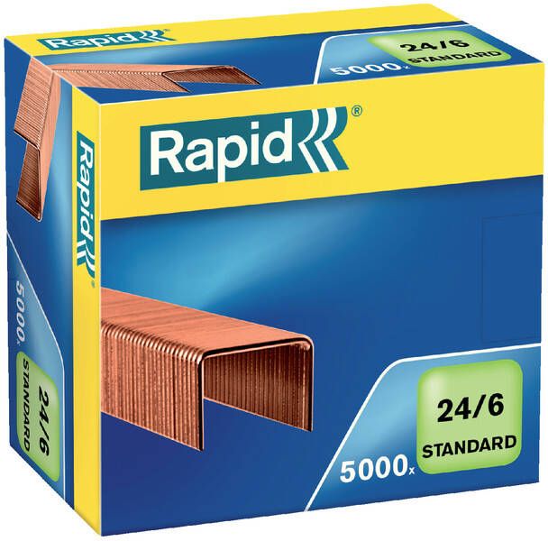 Rapid Nieten 24 6 kopercoating standaard 5000 stuks