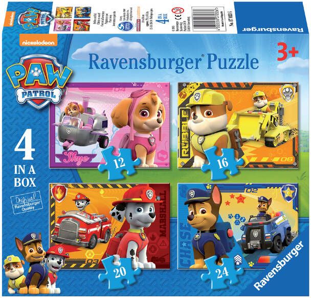 Ravensburger Puzzel Paw Patrol 4x puzzels 12+16+20+24 st