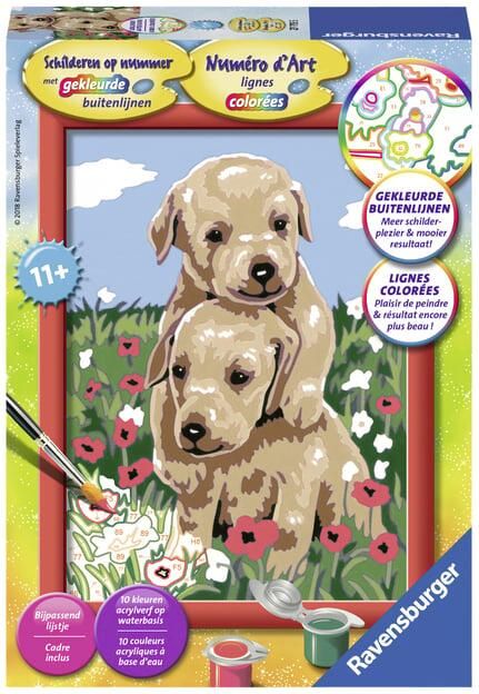 Ravensburger Schilderen op nummer Knuffelende puppies