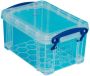 Really Useful Boxes van stevig kunststof | VindiQ Really Useful Box 0 7 liter transparant - Thumbnail 2
