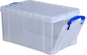 Really Useful Boxes van stevig kunststof | VindiQ Really Useful Box opbergdoos 14 liter met opening aan de voorkant transparant