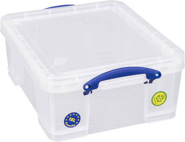 Really Useful Boxes van stevig kunststof | VindiQ Really Useful Box opbergdoos 18 liter transparant - Foto 2