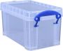 Really Useful Boxes transparante opbergdoos 2 1 l buitenft 240 x 130 x 125 mm binnenft 190 x 100 x 1... - Thumbnail 2