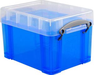 Really Useful Boxes van stevig kunststof | VindiQ Really Useful Box opbergdoos 3 liter transparant blauw