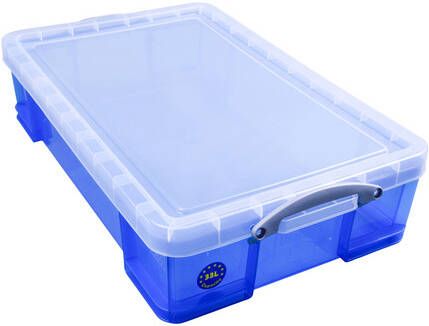 Really Useful Opbergbox 33 liter 710x440x165mm transparant blauw