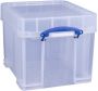 Really Useful Boxes van stevig kunststof | VindiQ Really Useful Box opbergdoos 35 liter XL transparant voor het opbergen van medium LP&apos;s - Thumbnail 2