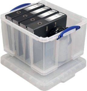 Really Useful Boxes van stevig kunststof | VindiQ Really Useful Box 42 liter transparant per stuk verpakt in karton
