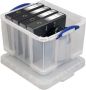 Really Useful Boxes van stevig kunststof | VindiQ Really Useful Box 42 liter transparant per stuk verpakt in karton - Thumbnail 4