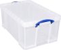 Really Useful Boxes van stevig kunststof | VindiQ Really Useful Box 64 liter transparant per stuk verpakt in karton - Thumbnail 2