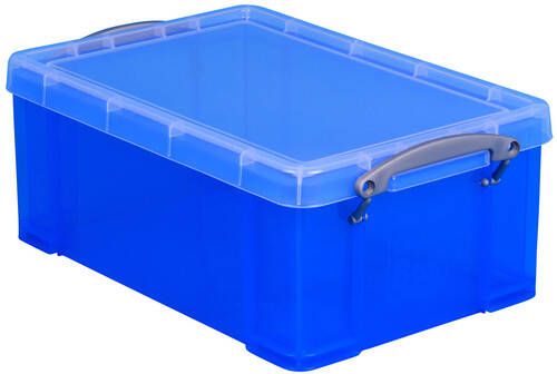 Really Useful Opbergbox 9 liter 395x210x140 mm transparant blauw