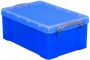 Really Useful Boxes van stevig kunststof | VindiQ Really Useful Box opbergdoos 9 liter transparant blauw - Thumbnail 2