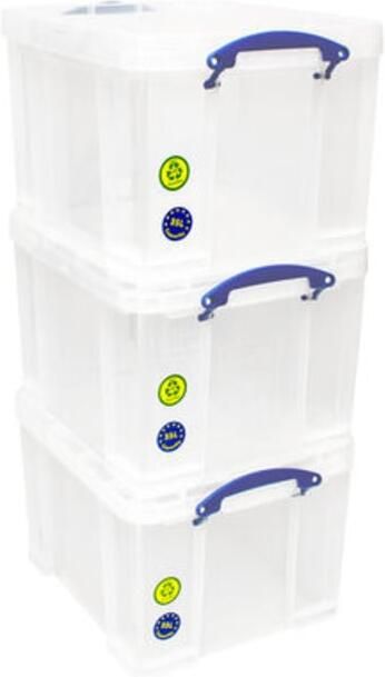 Really Useful Boxes van stevig kunststof | VindiQ Really Useful Box 35 liter transparant pak van 3 dozen - Foto 2