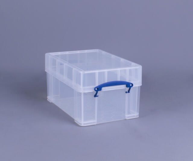 Really Useful Boxes van stevig kunststof | VindiQ Really Useful Box opbergdoos 9 liter XL transparant - Foto 2