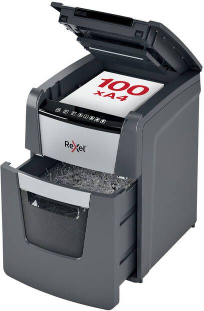 Rexel Papiervernietiger Optimum Auto+ 100X P4 snippers 4x28mm - Foto 4