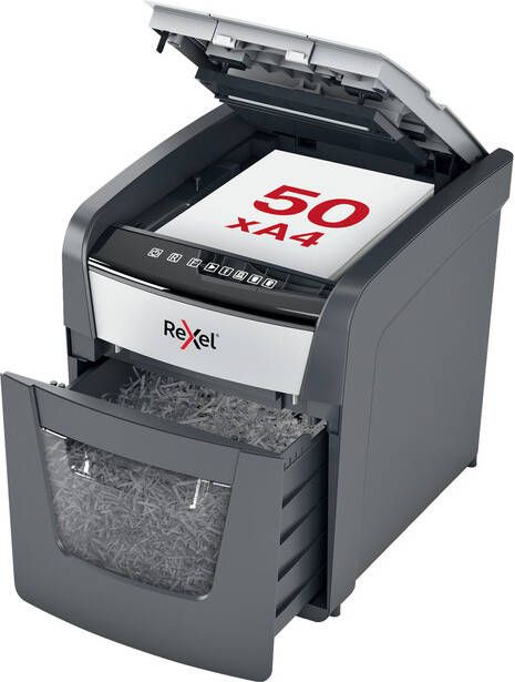 Rexel Papiervernietiger Optimum Auto+ 50X P4 snippers 4x28mm - Foto 4