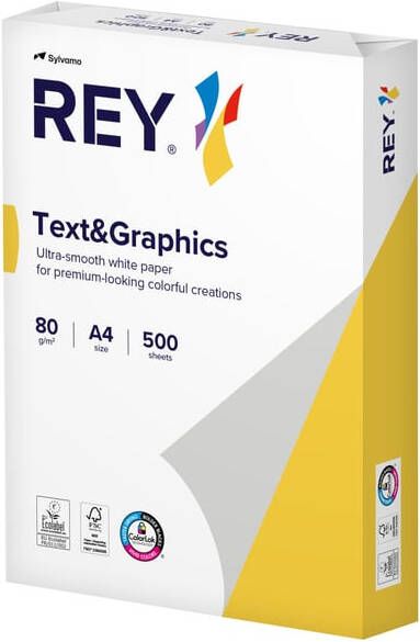 Rey Kopieerpapier Text & Graphics A4 80gr wit 500 vel