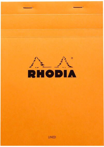 Rhodia Schrijfblok A5 lijn 160 pagina's 80gr met kantlijn oranje