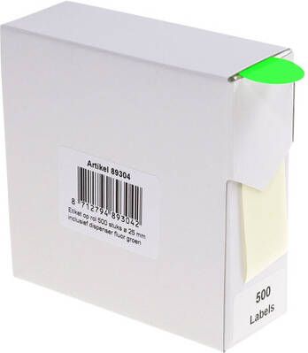 Rillprint ronde etiketten diameter 25 mm rol van 500 stuks fluo groen - Foto 2