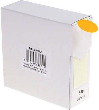 Rillprint ronde etiketten diameter 25 mm rol van 500 stuks fluo oranje - Foto 2